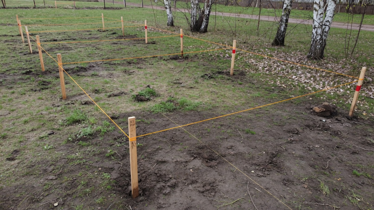 Staking a vein grid on a plot